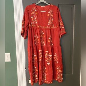 Roolee Floral Red Dress SizeS